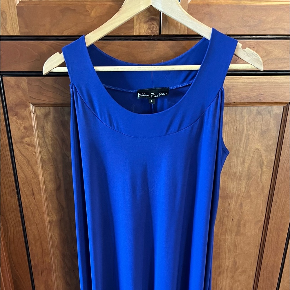 Ellen Parker Blue Sleeveless Dress, size L